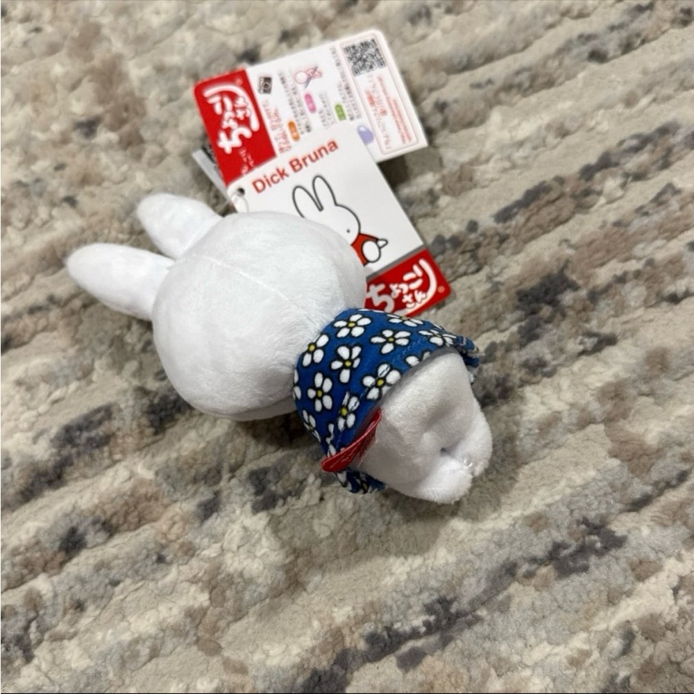 Miffy mini Plush Toy with Blue Floral Dress - Picture 4 of 5